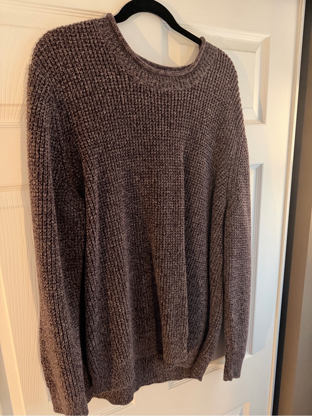 L.L.Bean Men’s XXL Tall Organic Cotton Crewneck Knit Sweater Purple Marled